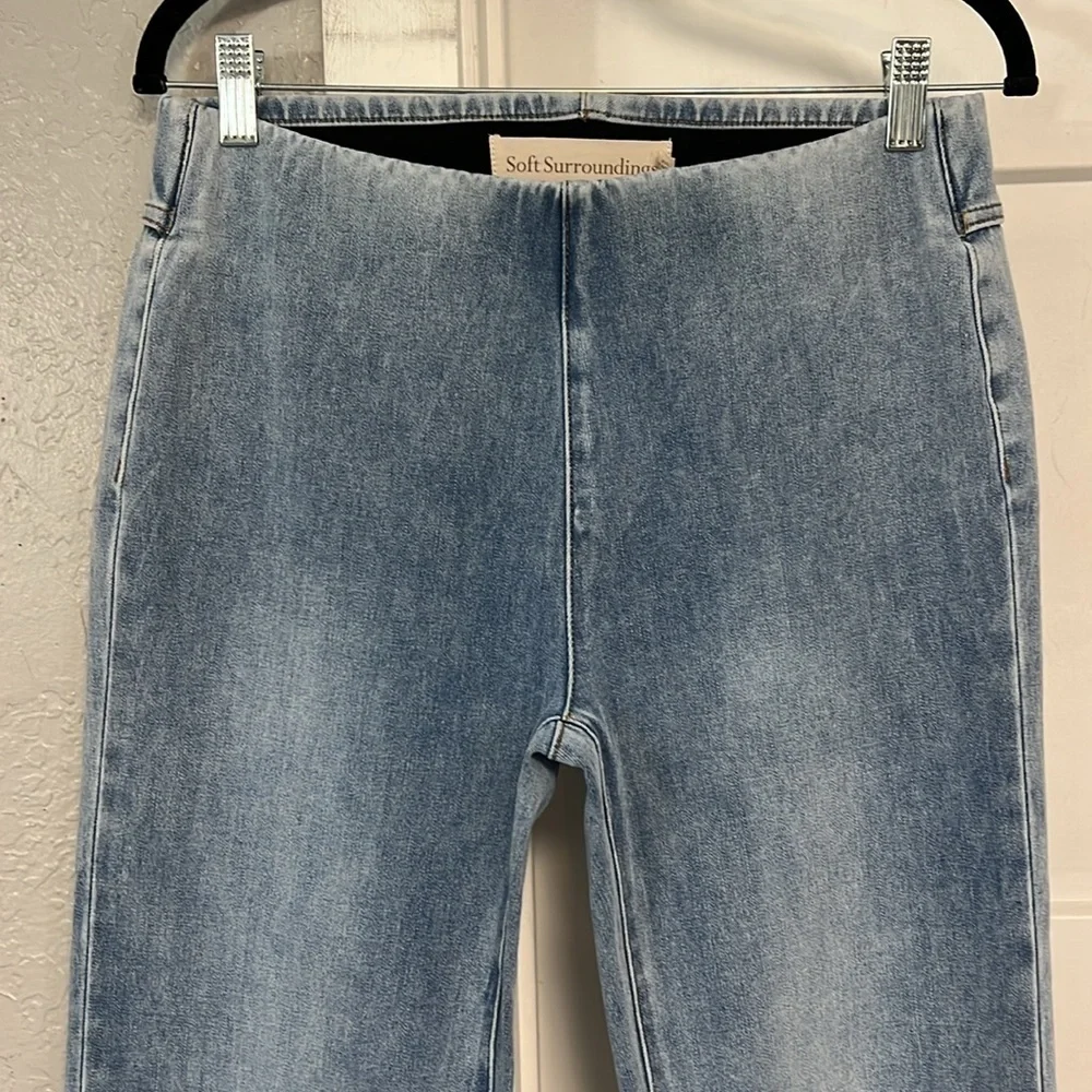SOFT SURROUNDINGS ULTIMATE FLARE SIDE SLIT PULL ON JEANS SMALL